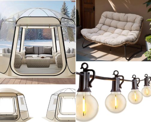 Cozy outdoor space! cover photo collage