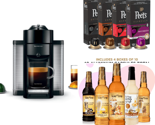 Nespresso Iced Coffee with Skinny Mixes is how you make your own delicious coffee creations at home! cover photo collage