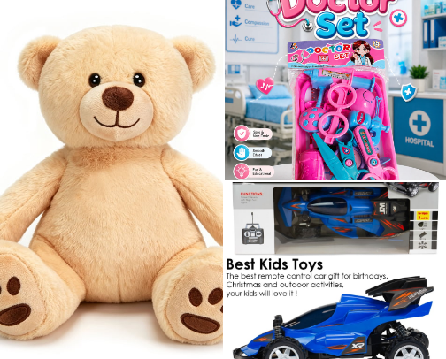 Fun & Favorite Toys for Kids🎀🧸 cover photo collage