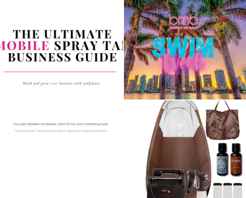 Mobile Spray Tan Business Tools cover photo collage