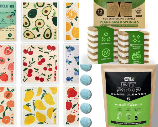 Everyday Household Essentials Guide (Amazon Eco-Friendly Cleaning, Kitchen Paper Alternatives & Odor Control Edition) cover photo collage