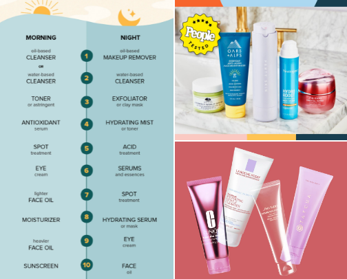 General products skincare, shoes and bags cover photo collage