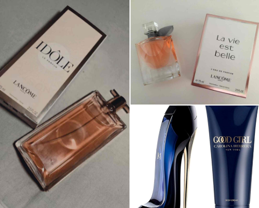 Perfumes and scents cover photo collage