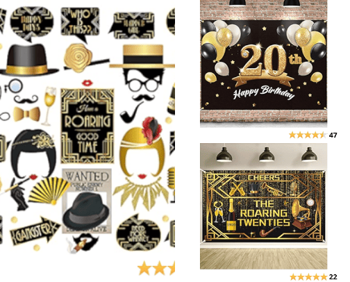 Roaring 20's Party all on Amazon cover photo collage