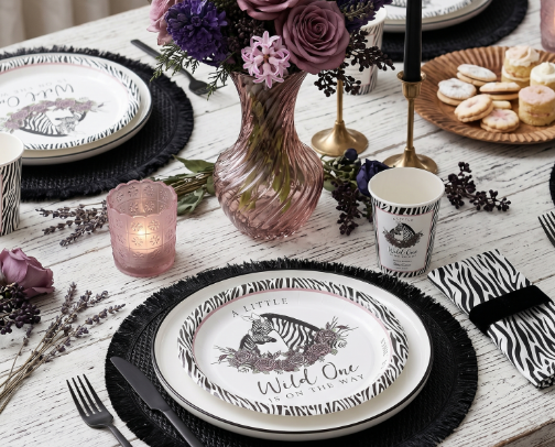Moody Zebra Safari Baby Shower Vibes cover photo collage