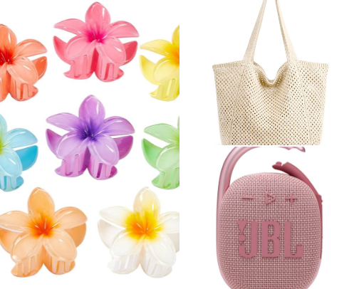 Beach essentials for the girlies 🎀☀️ cover photo collage
