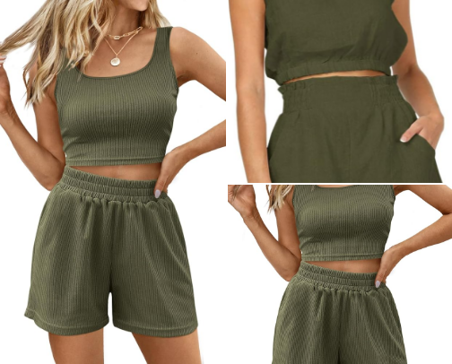Cute Two-Piece Short Sets That Are Perfect for Hot-Weather Days cover photo collage