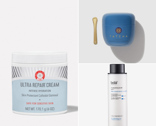 Make your dry skin ✨happy and glowy✨ cover photo collage