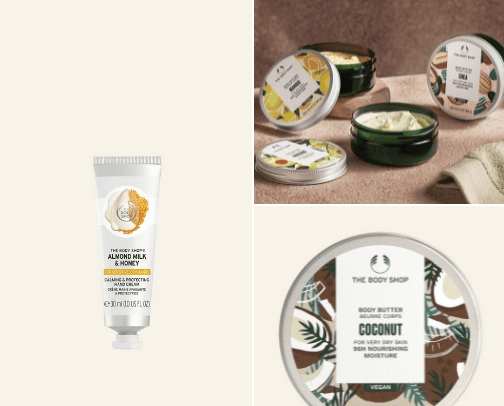 The Body Shop cover photo collage