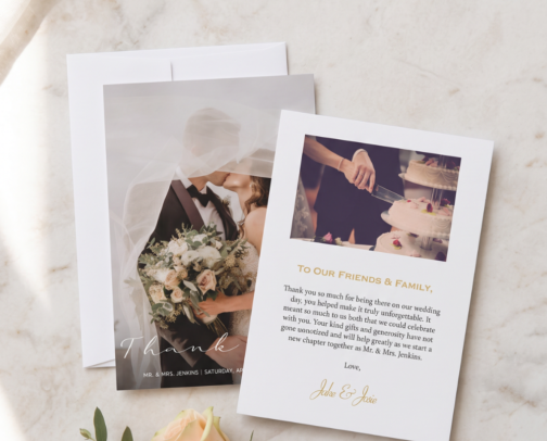 Your photo wedding thank-you cards cover photo collage