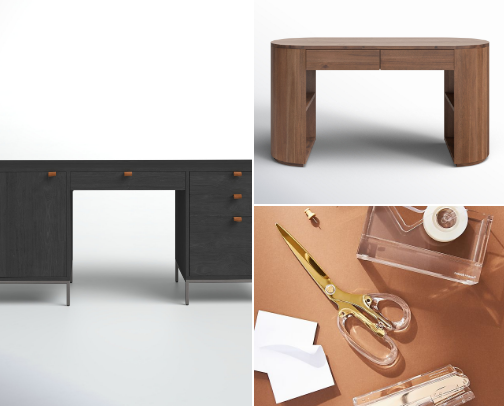 A Feminine Home Office cover photo collage