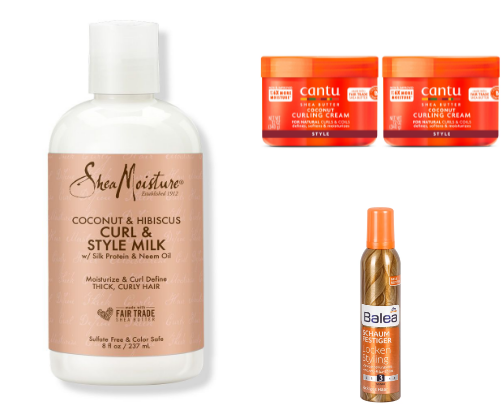 Curly hair products🥥 cover photo collage
