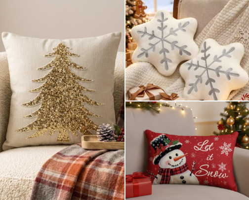 🛋️ Christmas Throw Pillows cover photo collage