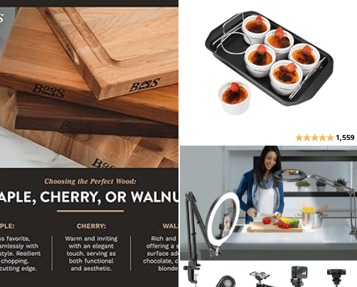 Kitchen items cover photo collage