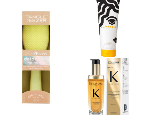 curly hair washday and refresh products🫧 cover photo collage