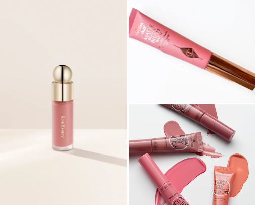 Cream blushes for glam look cover photo collage