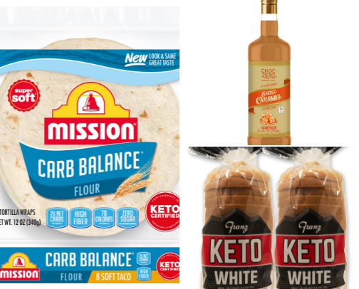 Low carb snacks / seasoning / foods cover photo collage