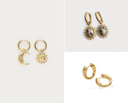 Whimsy gold jewellery ⚜️🌝 cover photo collage