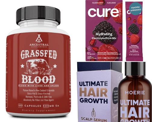 Health and beauty items cover photo collage