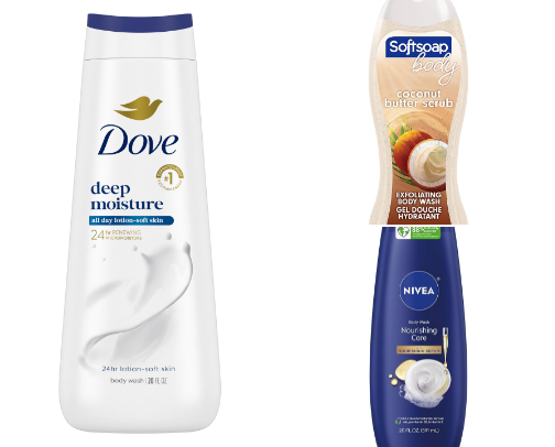 Affordable body washes that leave you soft like a baby! cover photo collage