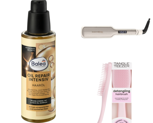 Products that I recommend for healthy and shiny hair cover photo collage