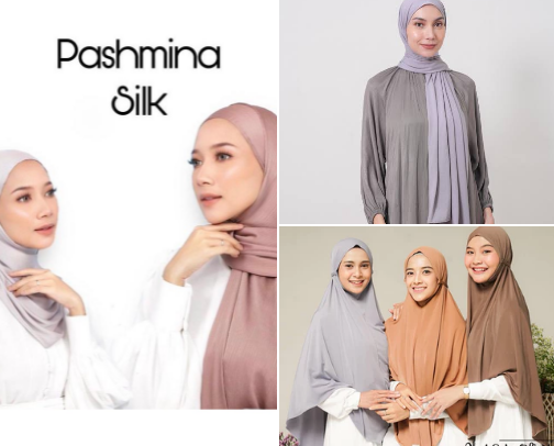 Jilbab pashmina cover photo collage