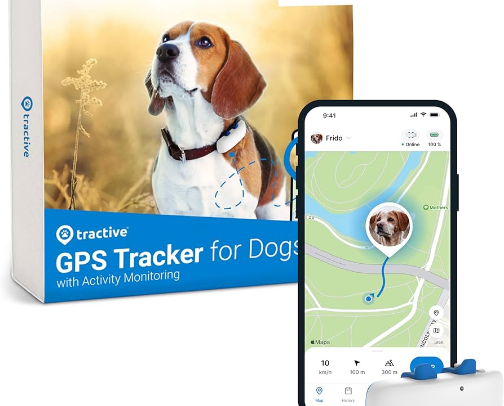 Tractive GPS Tracker for Dogs - Waterproof, GPS Location & Smart Pet Activity Tracker, Unlimited Range, Works with Any Collar (White) cover photo collage