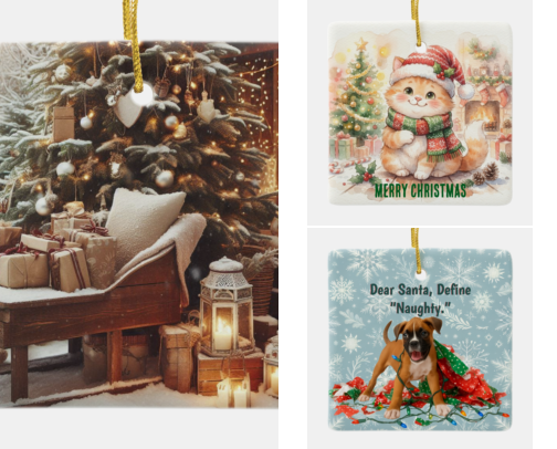 Christmas Tree Ornaments: Beautiful & Unique Holiday Decorations cover photo collage