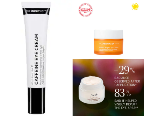 Creams for dark circles cover photo collage