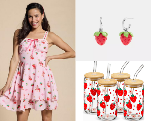 Strawberry core aesthetic cover photo collage
