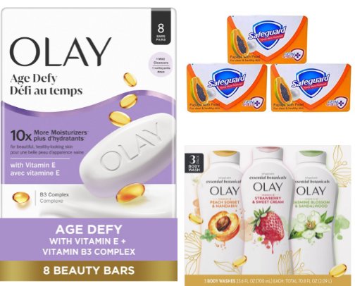 Hygiene products: bath and body care cover photo collage