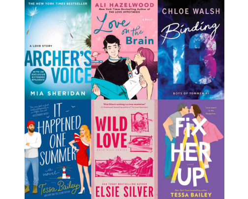 One More Chapter, One More Kiss: Romance Book Recs cover photo collage