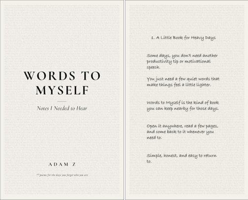 Book : Words to Myself — Notes I Needed to Hear cover photo collage