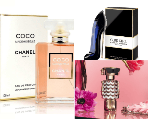Perfumes and eau de toilettes cover photo collage
