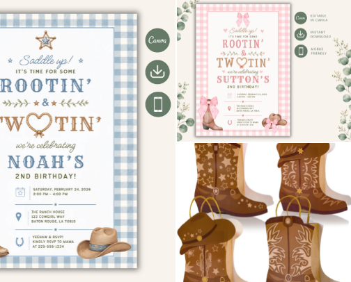 🤠 Rootin’ & Twotin’ 2nd Birthday Party Must-Haves cover photo collage