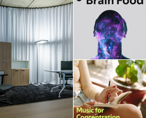 14 Spotify Playlists That Help Me Focus While Working cover photo collage