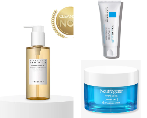 Skincare products cover photo collage
