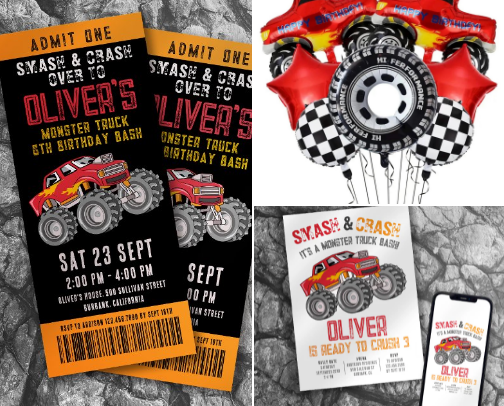 Tips and Tricks for Planning a Monster Truck Birthday Party cover photo collage