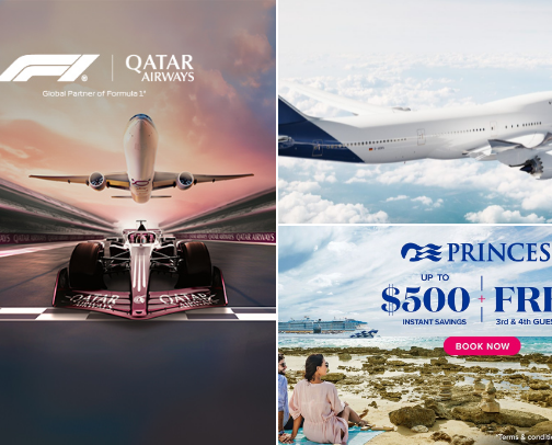 Explore the World: Destinations + Best Airlines & Cruises cover photo collage