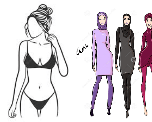bikini and bathing suits also for my hijabi queens🥰 cover photo collage