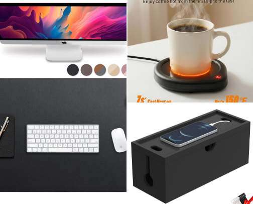 Aesthetic & Cozy Desk Setup Essentials | Amazon Office cover photo collage