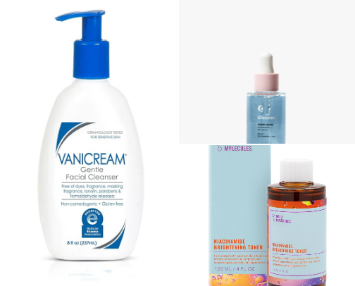 Affordable Skincare that I use daily AM & PM cover photo collage