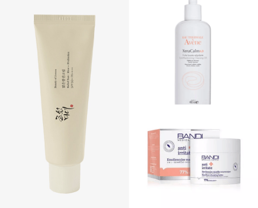 Sensitive skin - top cosmetics cover photo collage