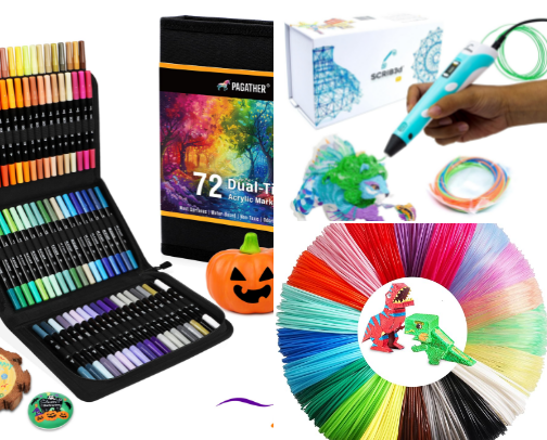 Art supplies cover photo collage