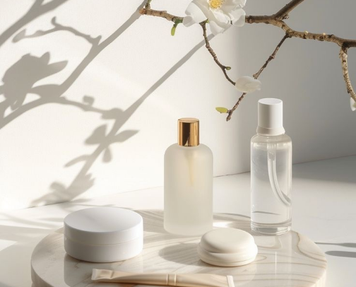 Skin care produce for oil skin cover photo collage