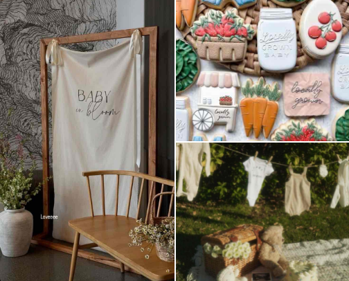 Baby in bloom; the perfect list for the whimsical baby shower of your dreams cover photo collage