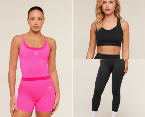 Top Gymshark products as a girl with a REAL body 🥰🎀 cover photo collage