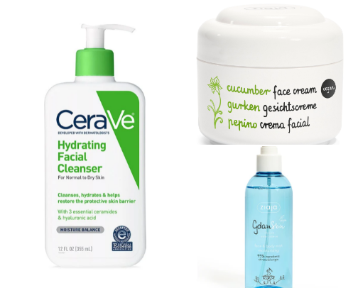 skincare (products and tools) cover photo collage