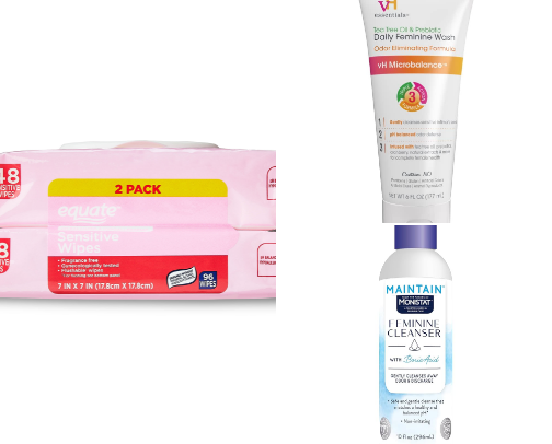 Women hygiene unscented/gently on skin cover photo collage