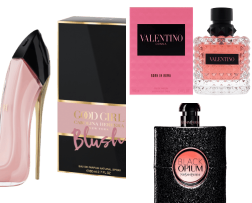 Perfumes for woman cover photo collage